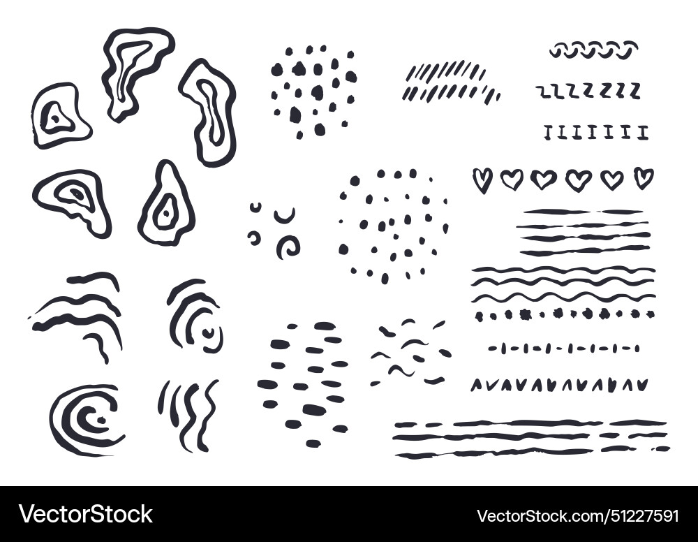 Set of abstract rustic shapes and lines Vector Image