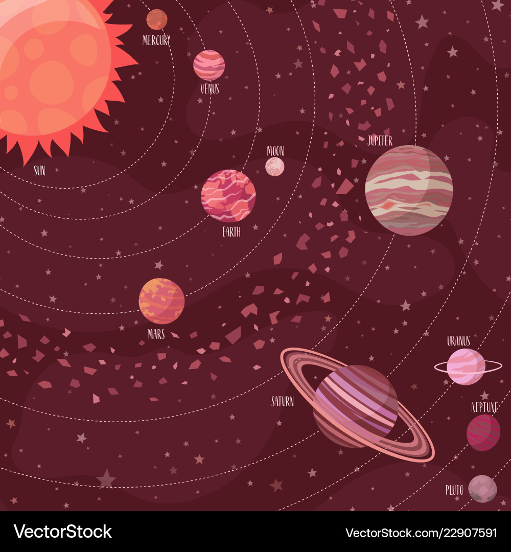 Space background in cartoon style Space background in cartoon style Vector Image