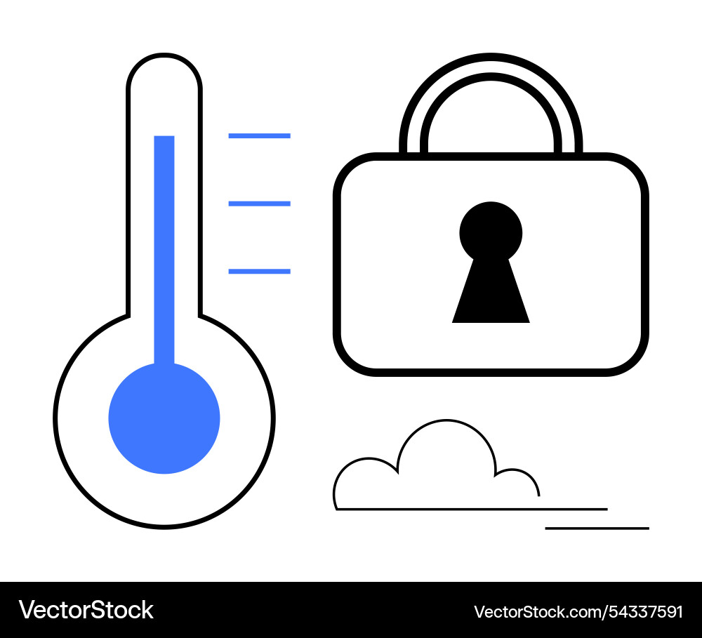 Temperature control and security concept Temperature control and security concept vector image
