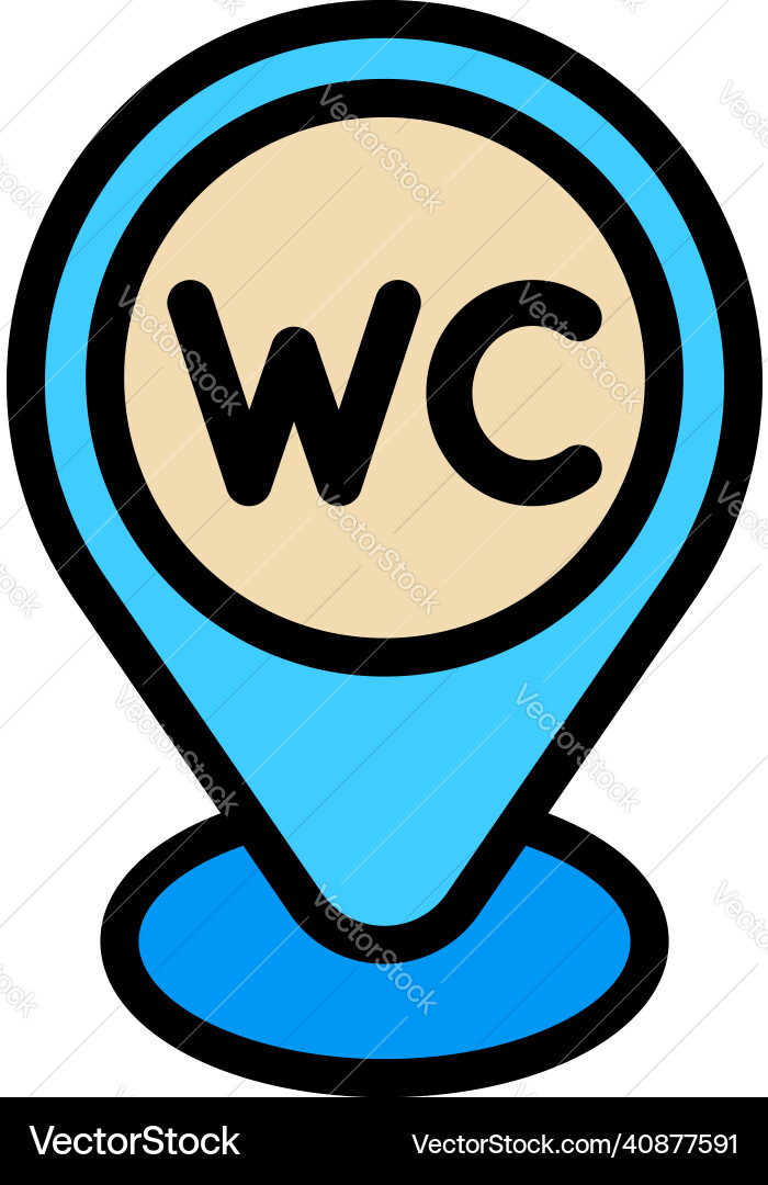 Wc gps pin icon color outline Wc gps pin icon color outline vector image