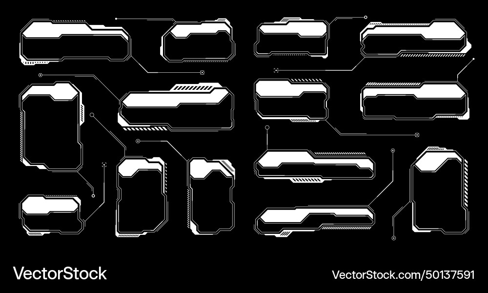 White futuristic hud ui elements sci-fi user vector image