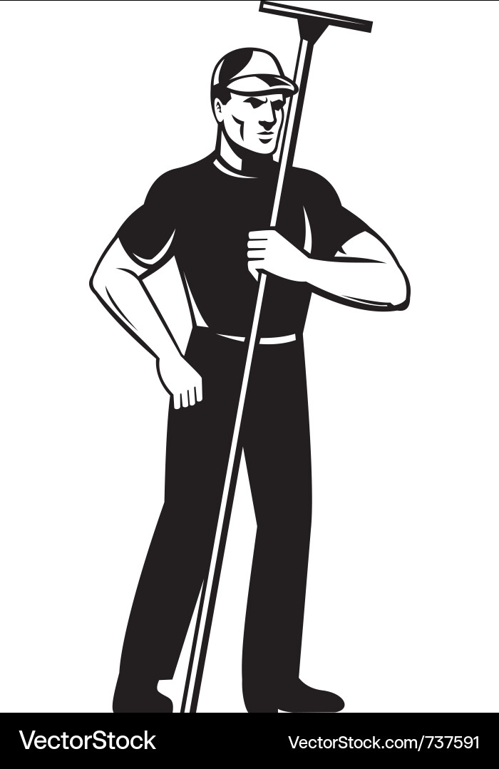 Window Cleaner with Squeegee Vector Image