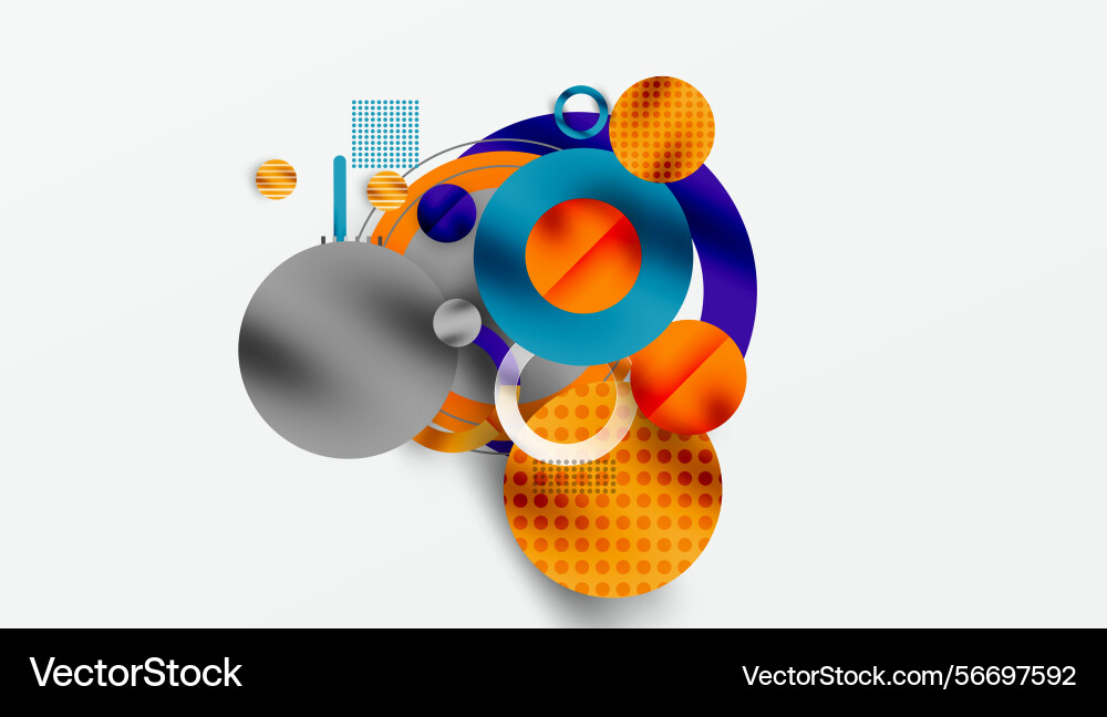 Abstract composition overlapping circles squares Abstract composition overlapping circles squares vector image