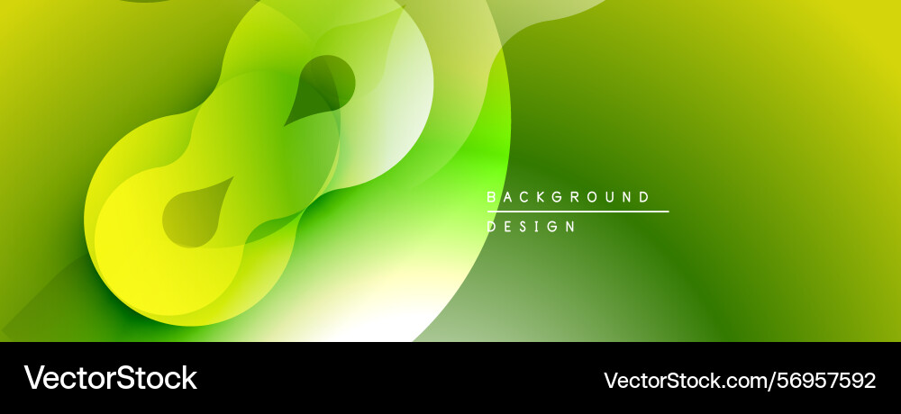 Abstract green design smooth shapes overlap Vector Image
