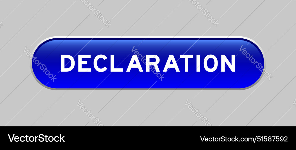 Blue color capsule shape button with word vector image