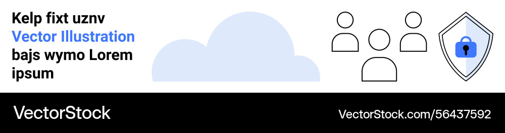 Cloud security with protected data and team Cloud security with protected data and team Vector Image