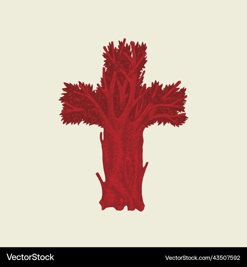 Concept of a christian cross in the form Concept of a christian cross in the form vector image