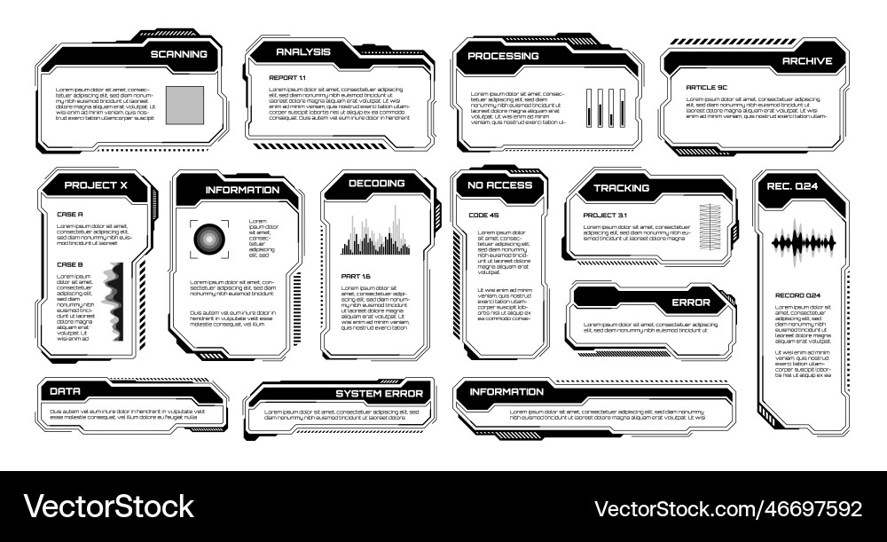 Futuristic HUD UI Elements vector image
