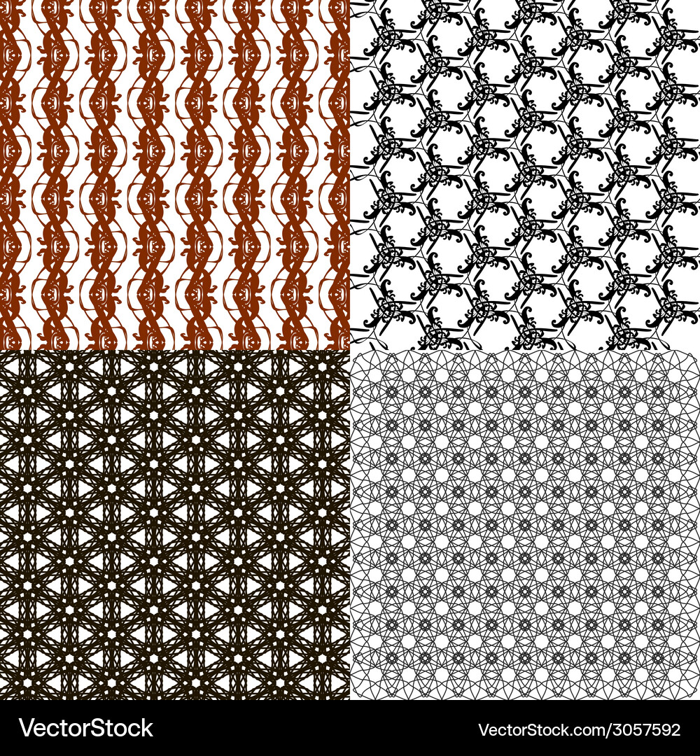 Geometric patterns tiling set of abstract vintage Vector Image