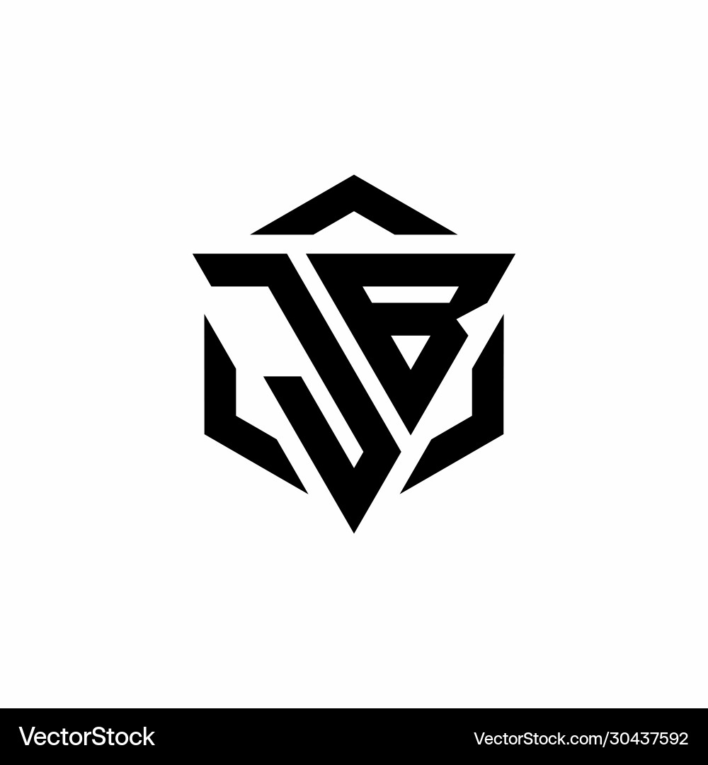 Jb logo monogram with triangle and hexagon modern Jb logo monogram with triangle and hexagon modern Vector Image