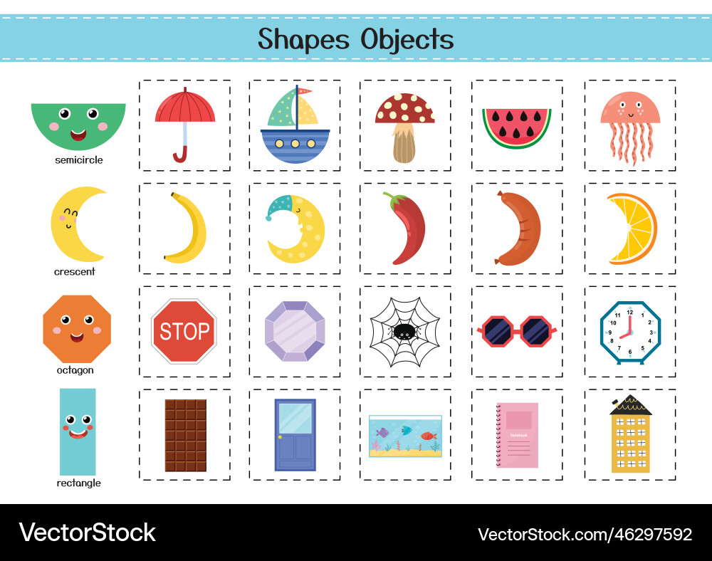 Kids Shapes & Objects Set – Royalty-Free Vector | VectorStock