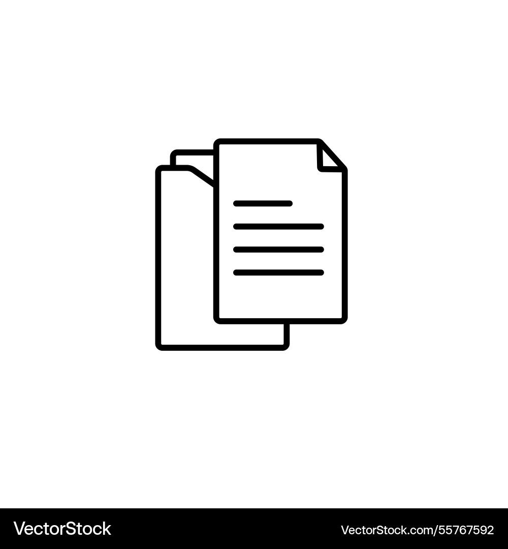 Stack of papers icon with line design for document vector image