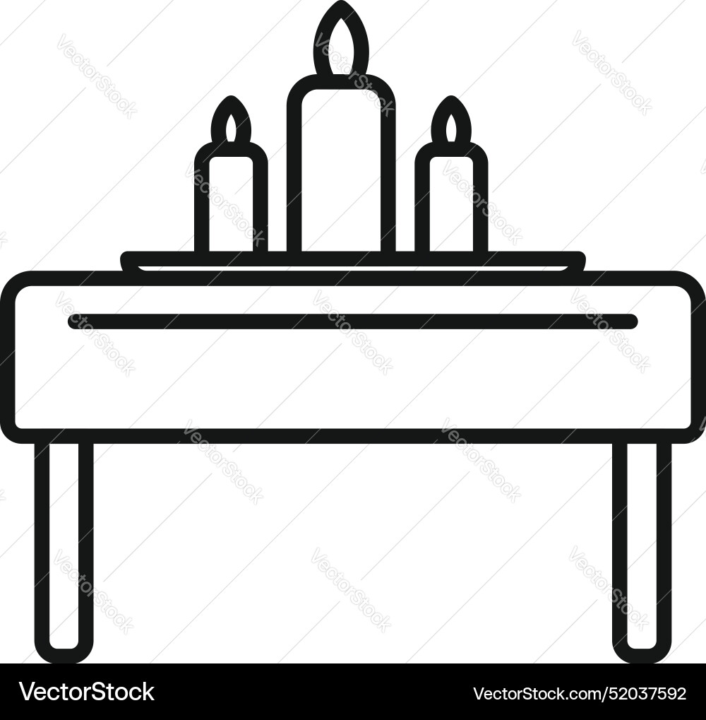 Three candles burning on a table are creating Three candles burning on a table are creating vector image