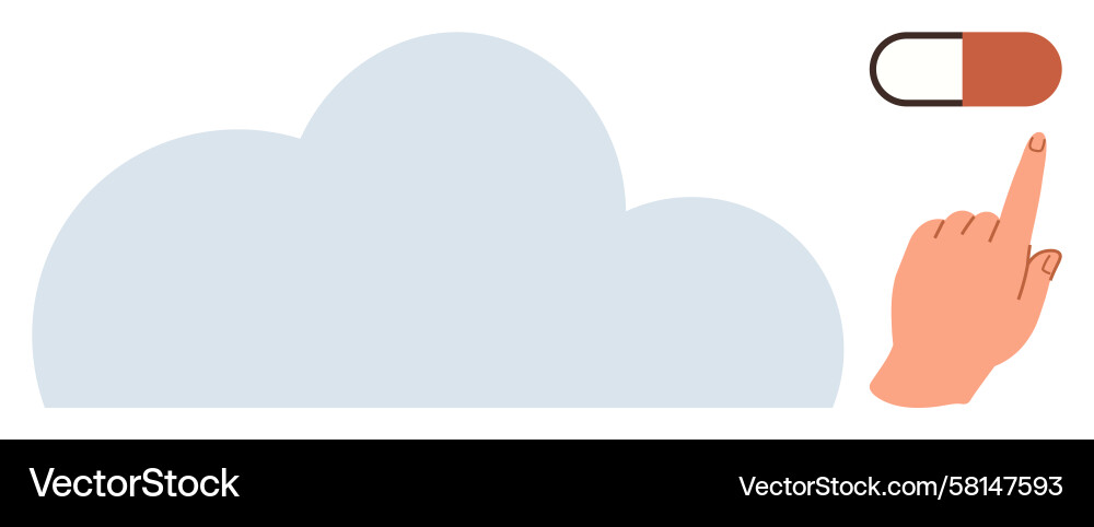 Cloud Toggle Interaction Vector Image