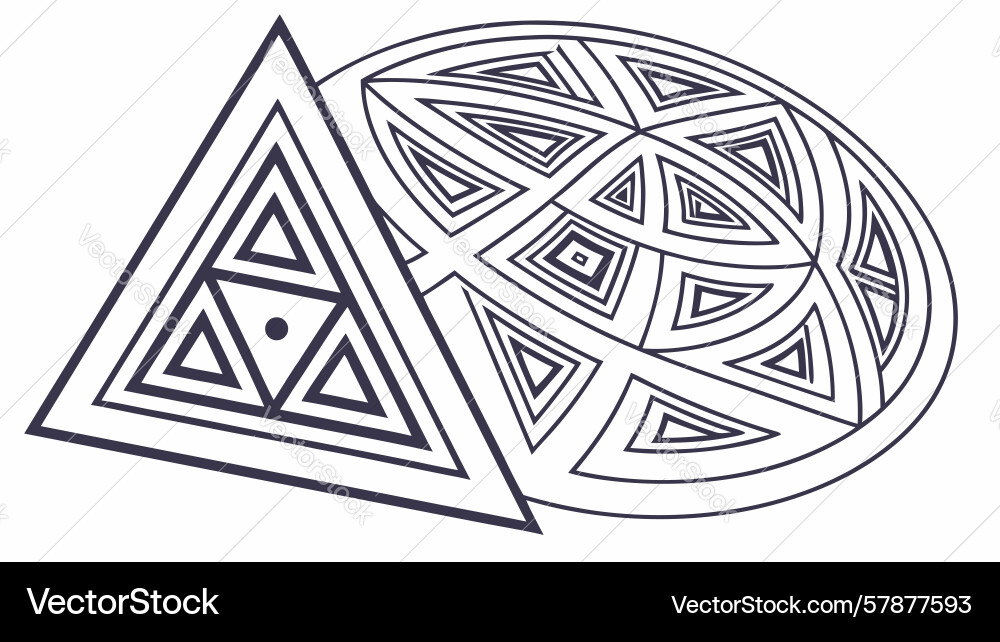 Geometric pyramid of abstract triangular patterns vector image