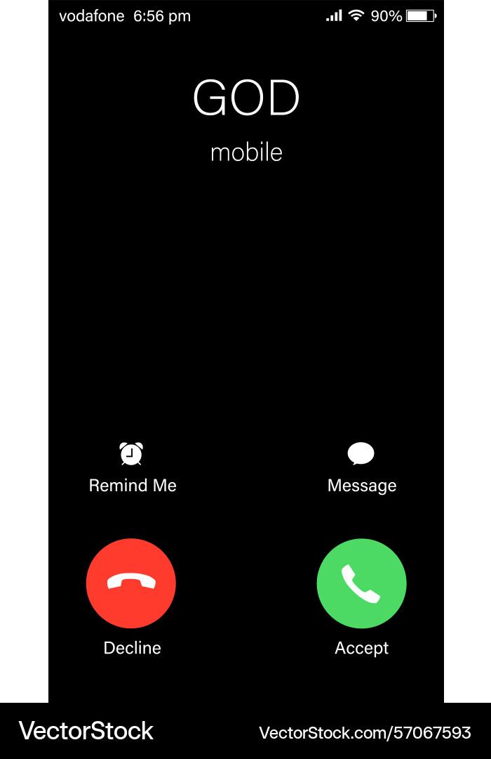 God mobile accept or decline - creative concept Vector Image