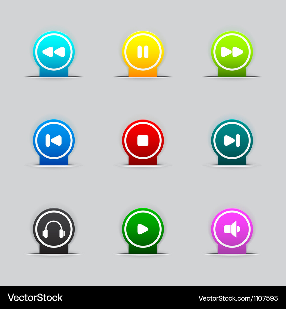 Media buttons icon Vector Image