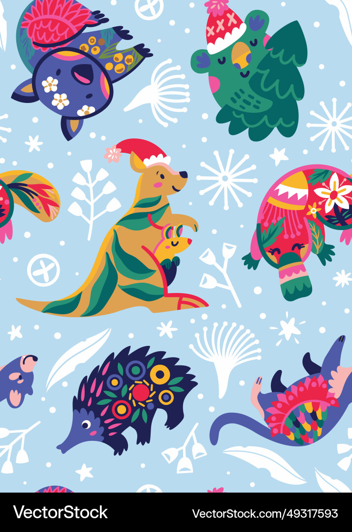 Merry christmas and happy new year with adorable Merry christmas and happy new year with adorable Vector Image