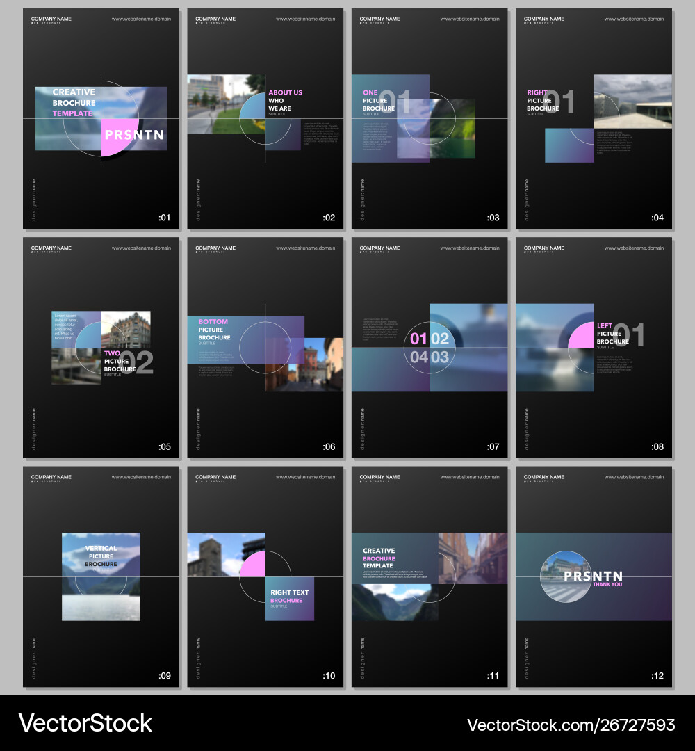 Minimal brochure templates with colorful gradient Minimal brochure templates with colorful gradient vector image