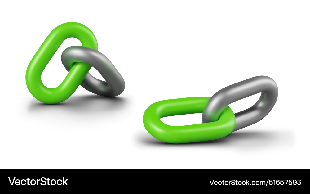 Realistic chain links in different positions Realistic chain links in different positions vector image