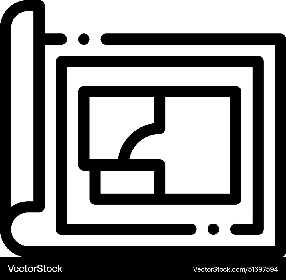 Blueprint icon thin linear style design isolated Blueprint icon thin linear style design isolated vector image