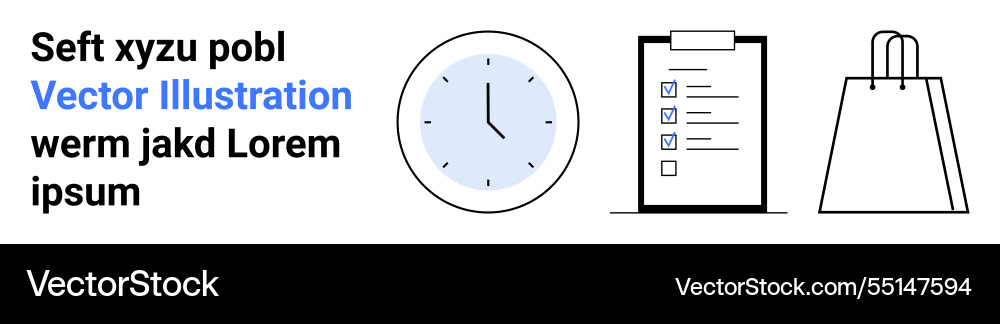 Digital clock checklist on clipboard Digital clock checklist on clipboard vector image