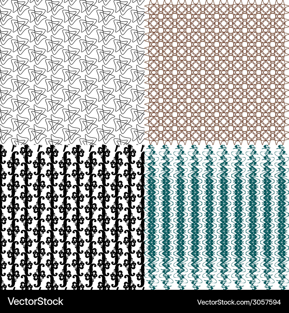 Geometric patterns tiling set of abstract vintage Vector Image