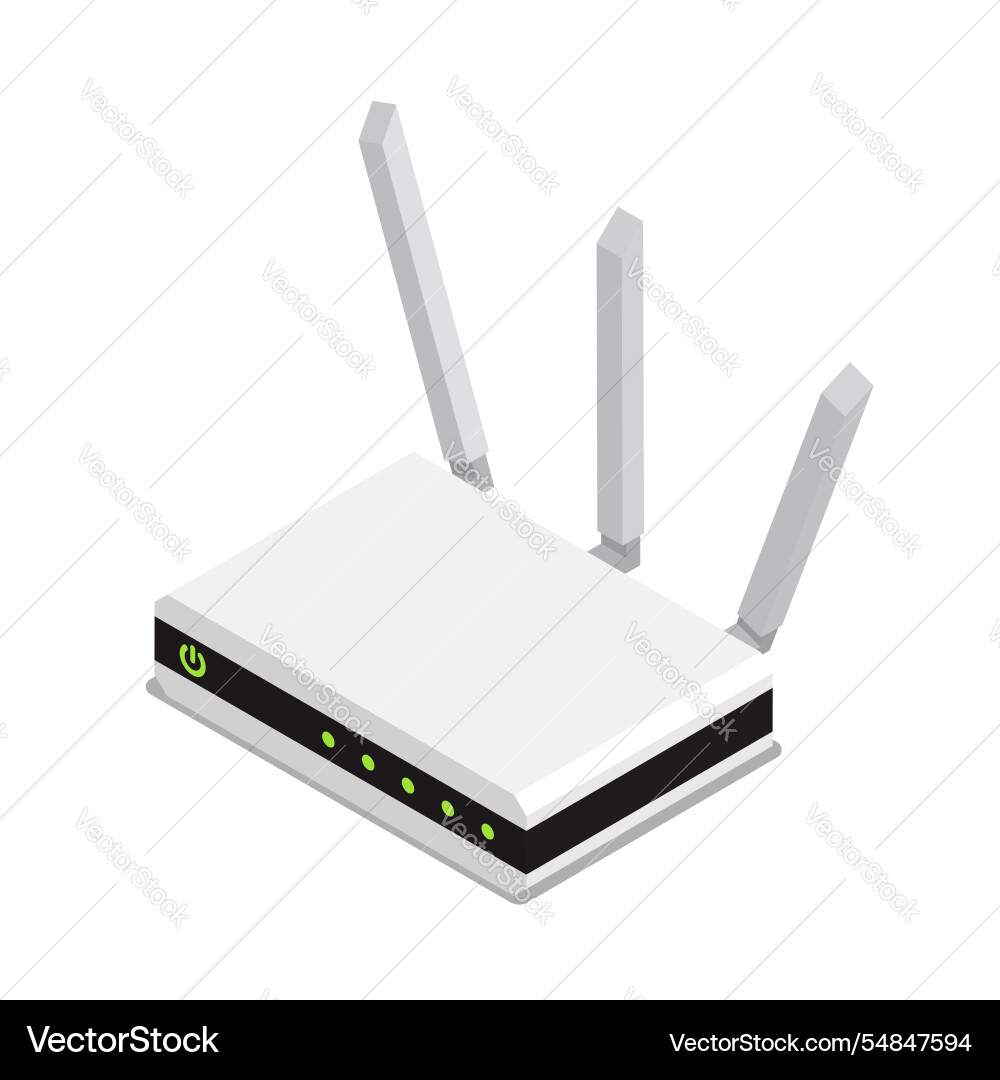 Isometric wireless wifi router device Vector Image