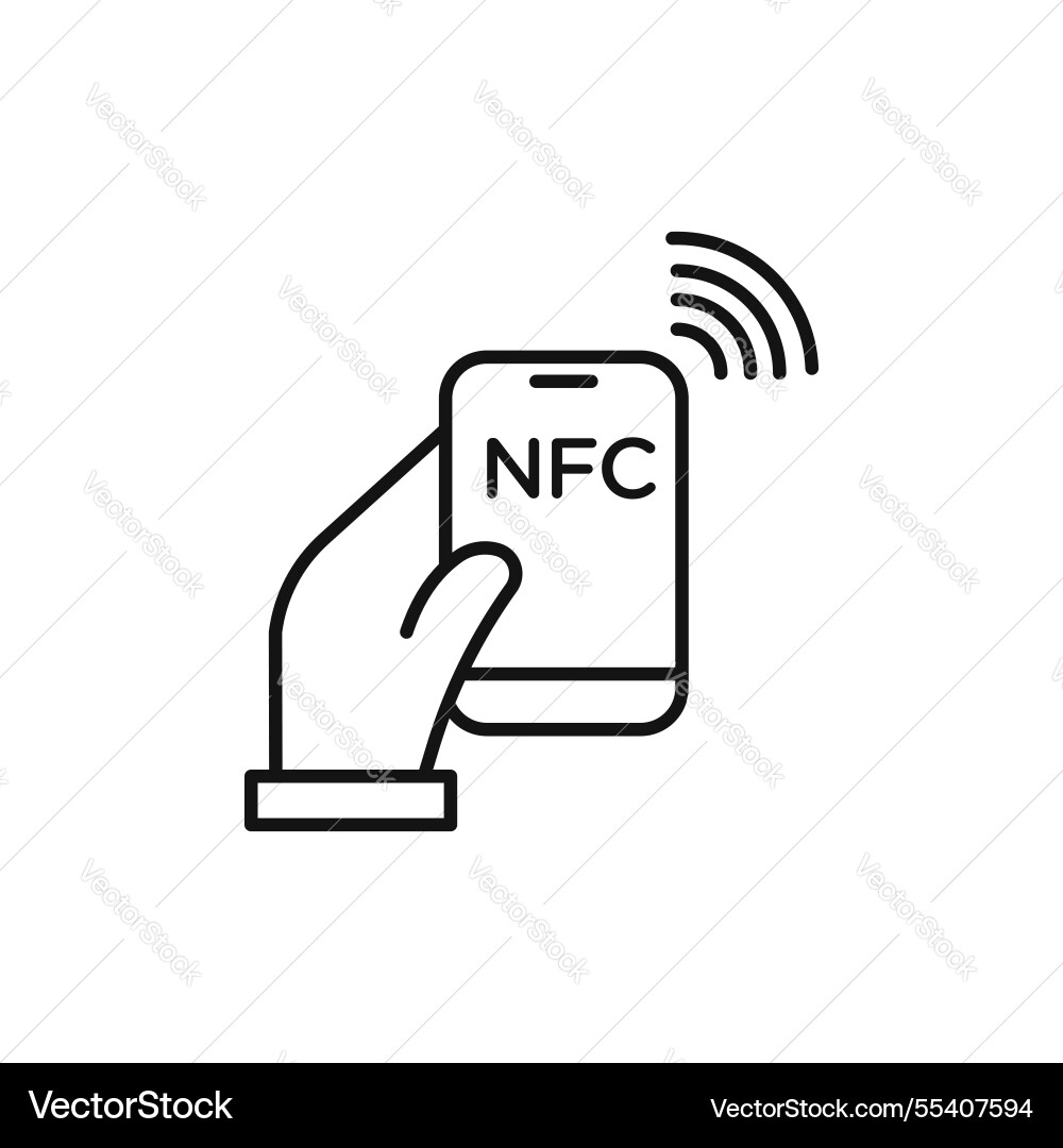 Nfc communication icon simple thin line Nfc communication icon simple thin line vector image