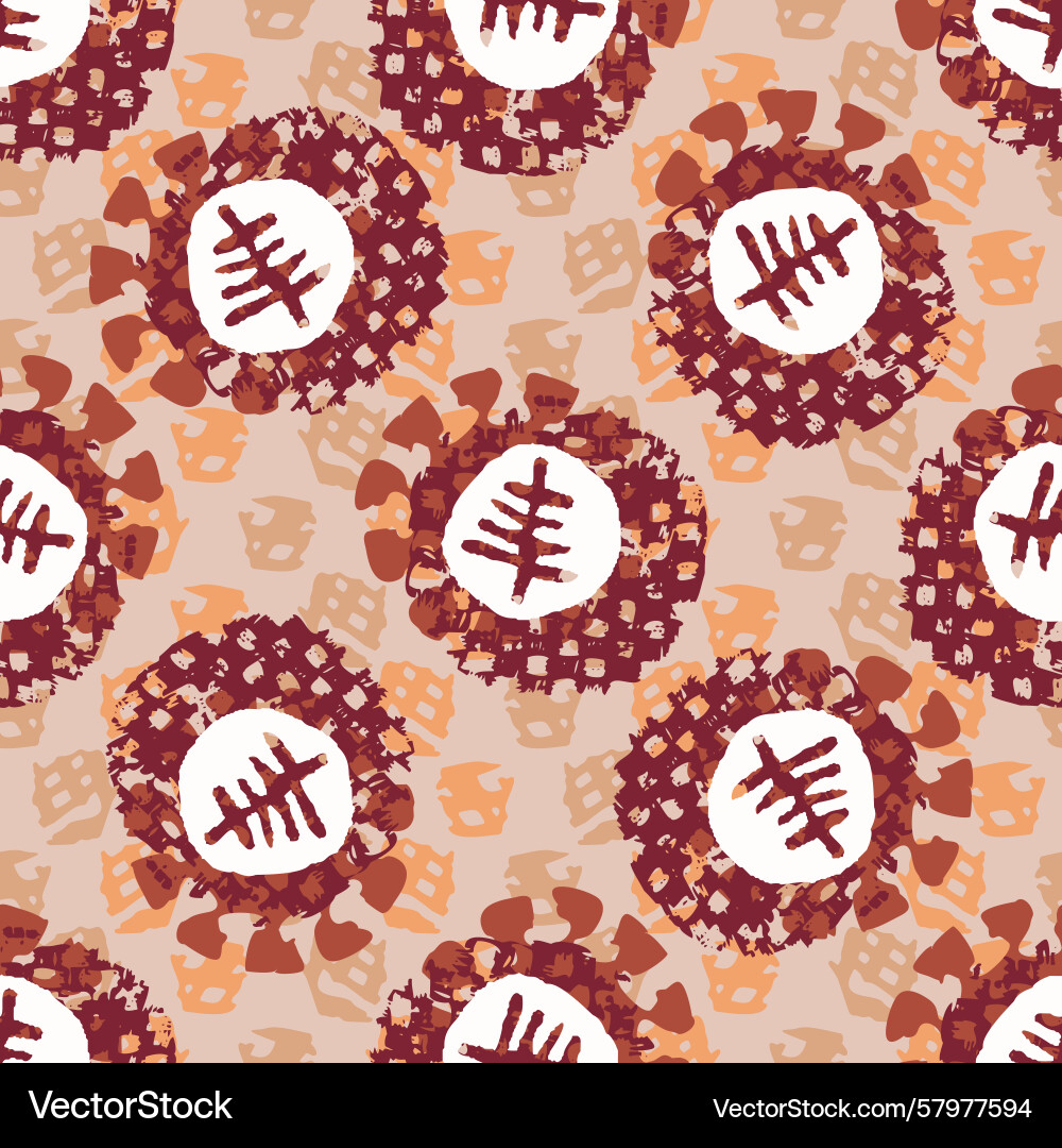 Polka dot blockprint seamless pattern Polka dot blockprint seamless pattern Vector Image