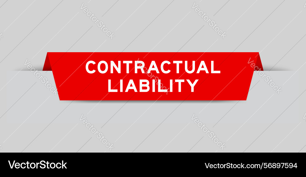 Red color inserted label with word contractual Vector Image
