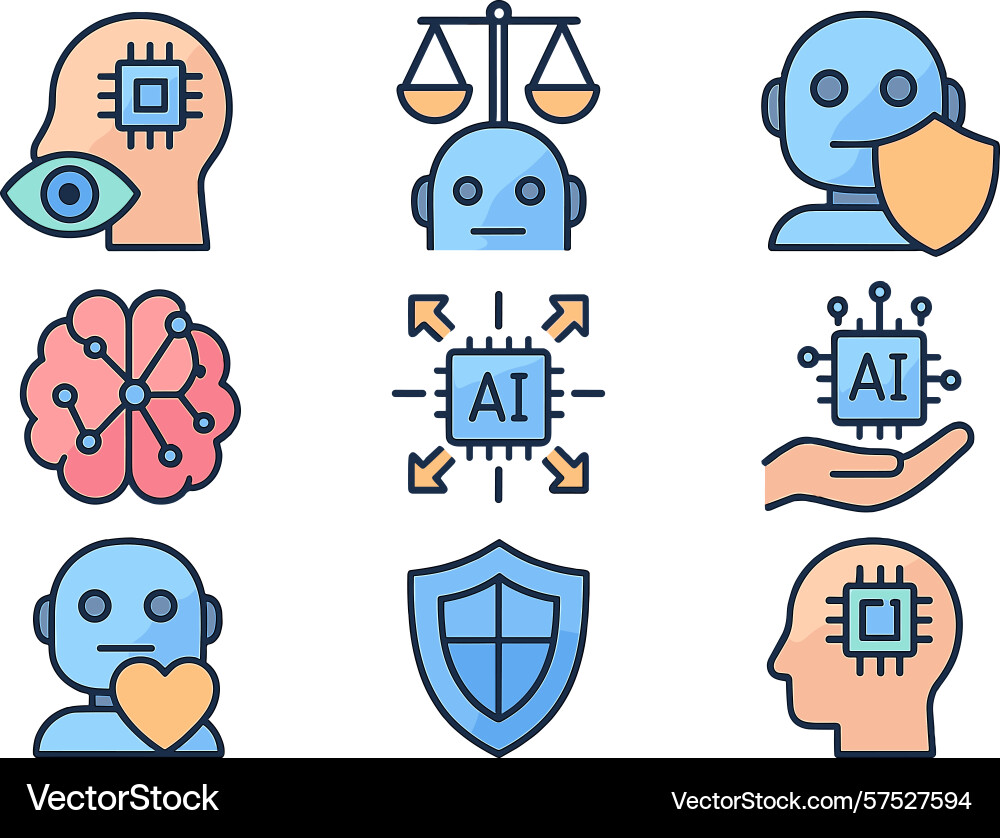 Representation of artificial intelligence concepts Vector Image