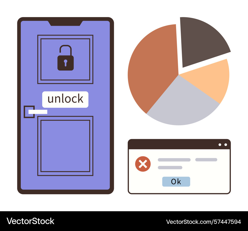 Secure access data management and decision Secure access data management and decision vector image