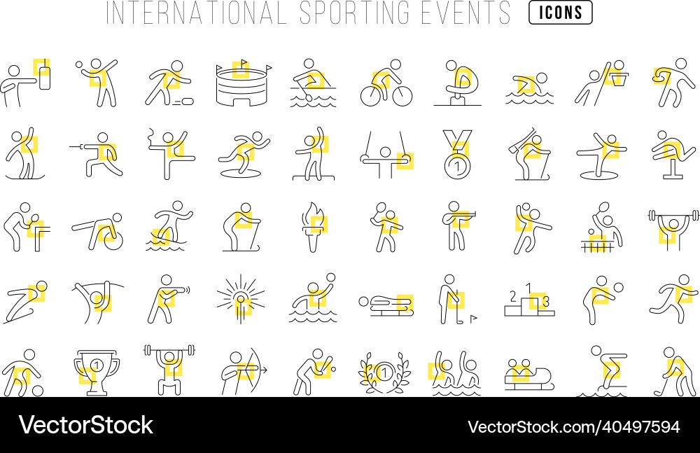 Set von linearen Icons internationalen Sport Set von linearen Icons internationalen Sport vektorbild