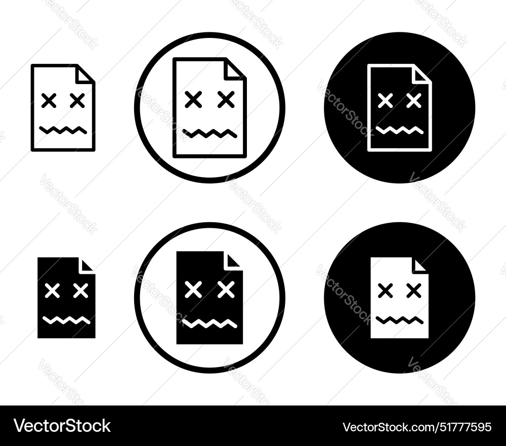 Broken image line icon set Broken image line icon set vector image