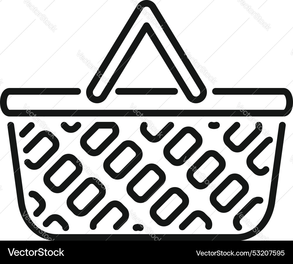 Empty picnic basket with checkered pattern waiting Empty picnic basket with checkered pattern waiting vector image