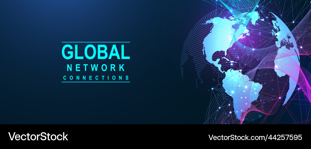 Global network connection concept big data vector image