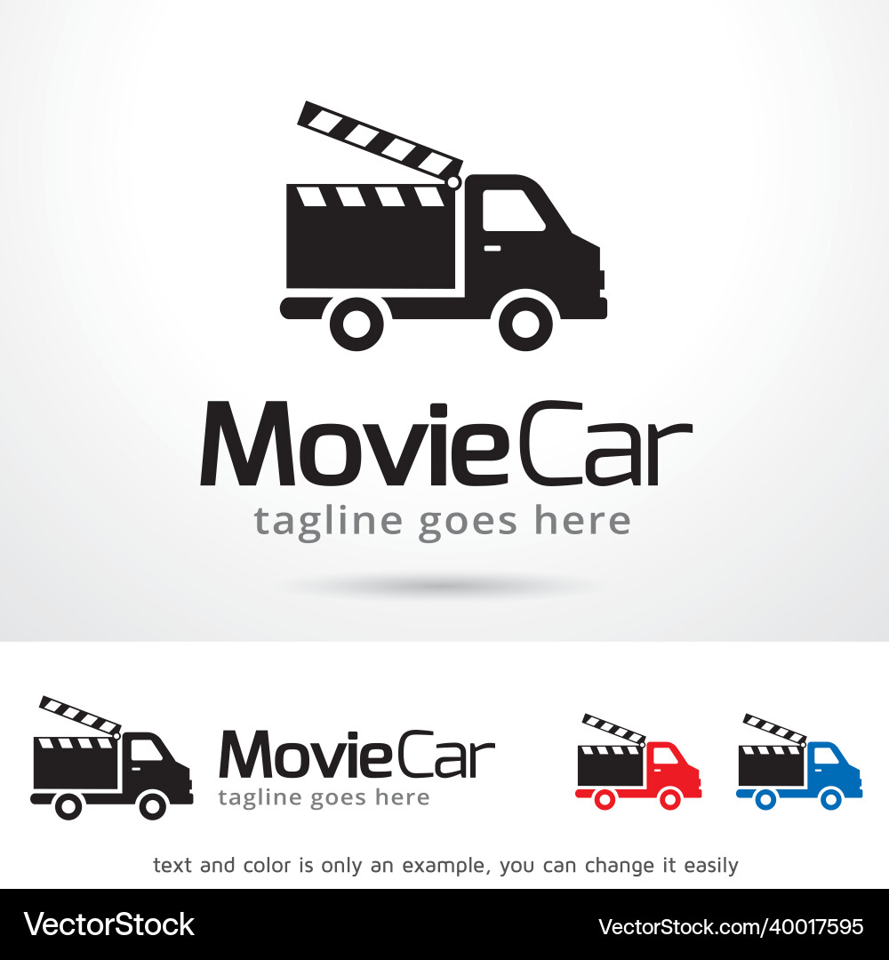 Movie car logo template vector image