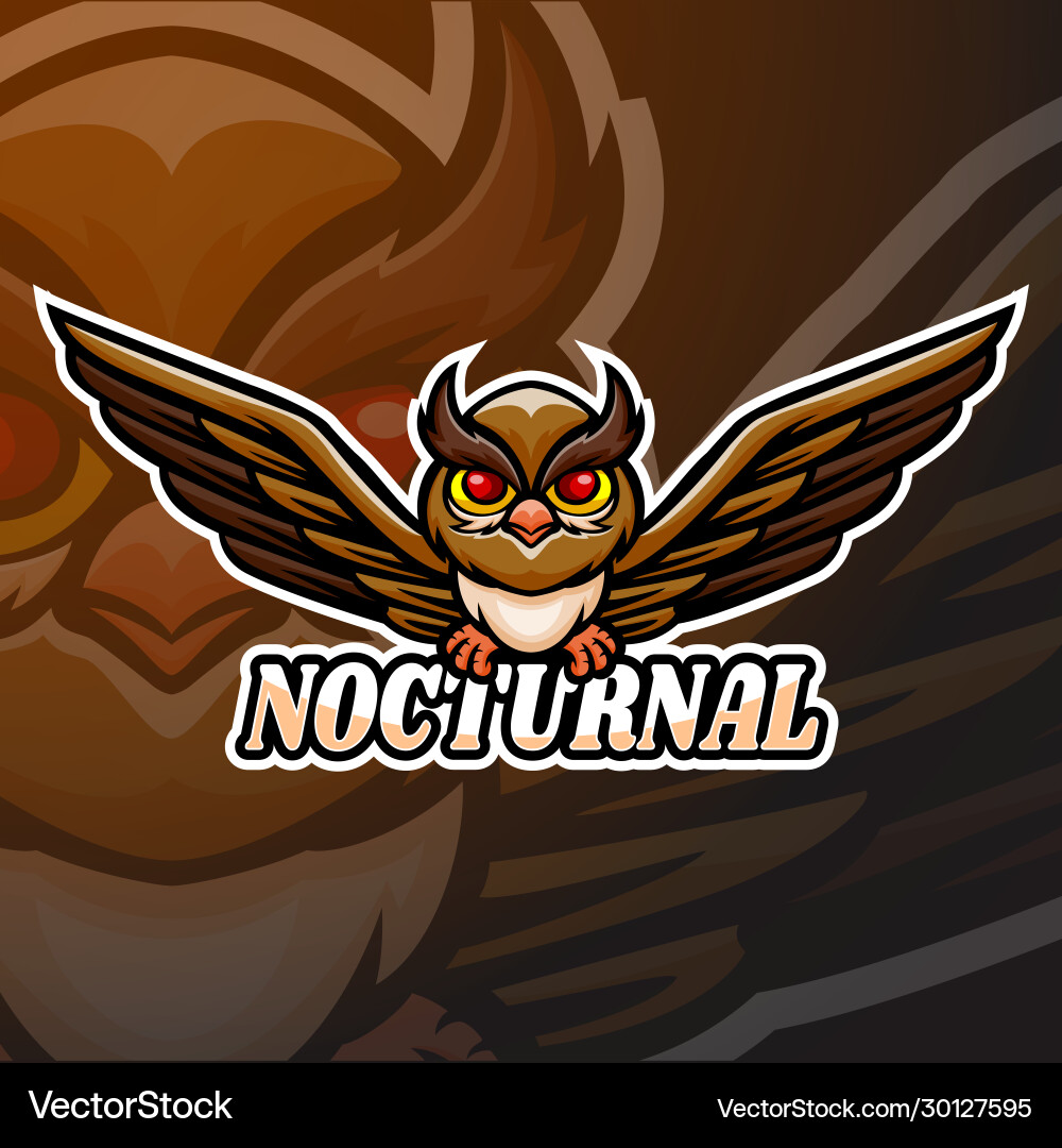 Nocturnal esport Logo Maskottchen-Design Nocturnal esport Logo Maskottchen-Design vektorbild