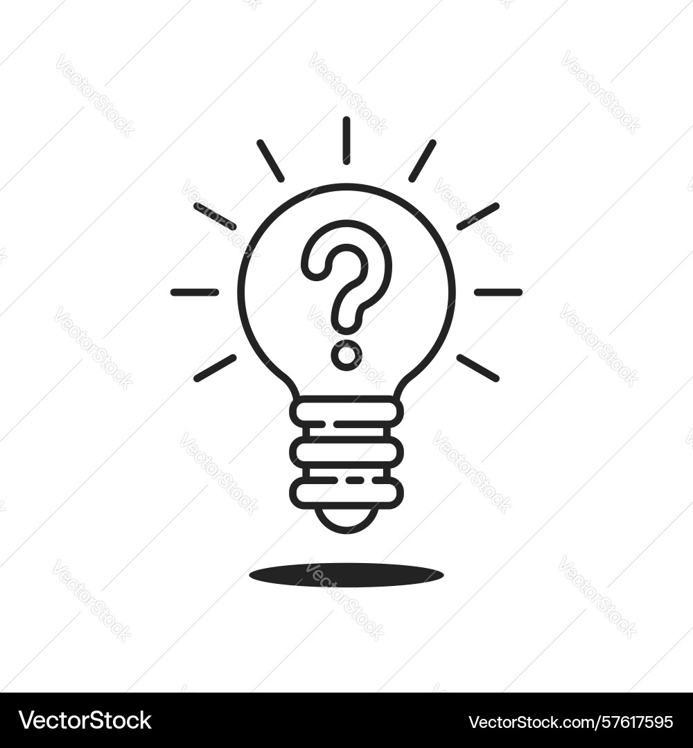 Quiz icon with thin line minimal light bulb vector image