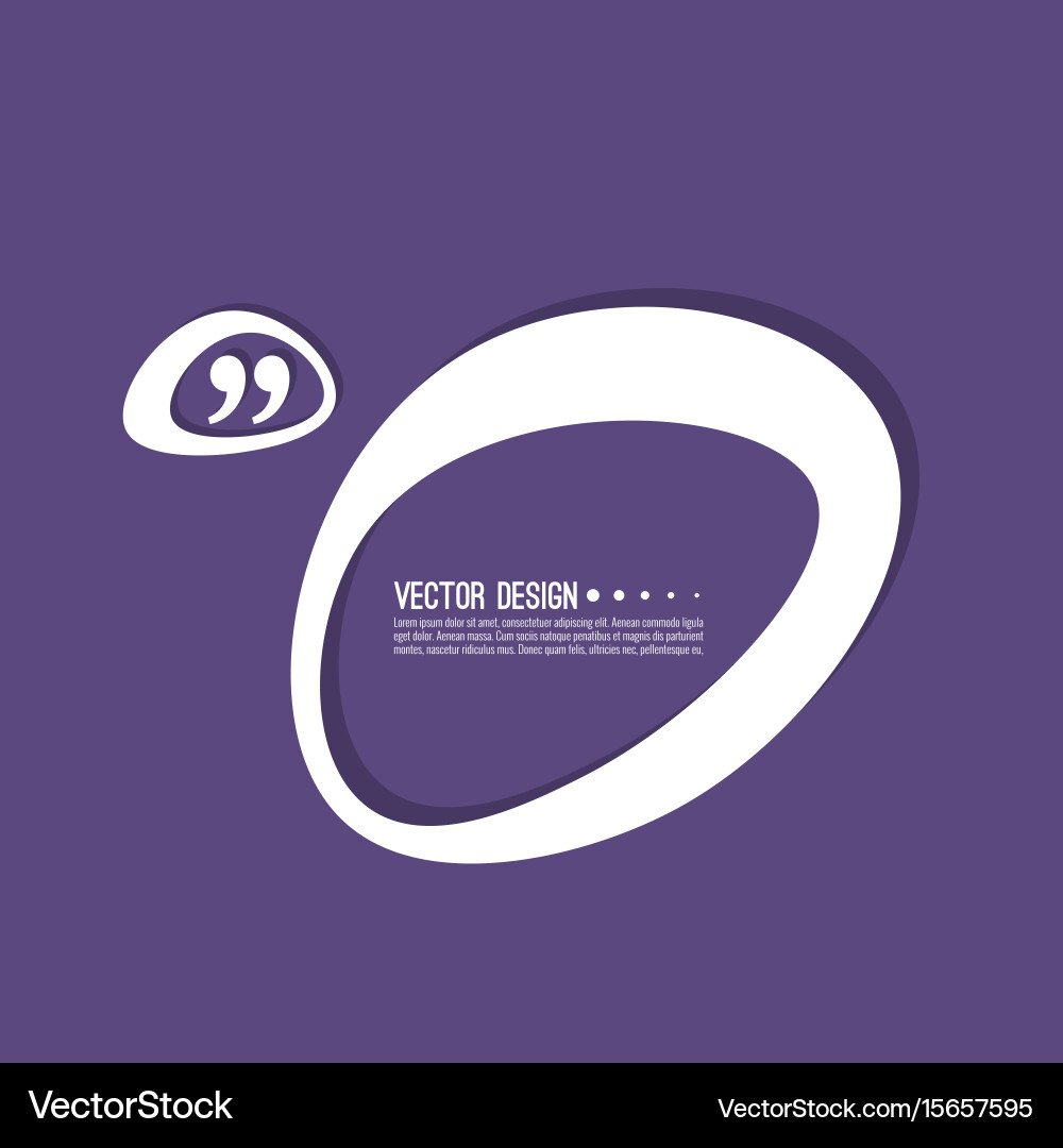 Quotation mark speech bubble vector image