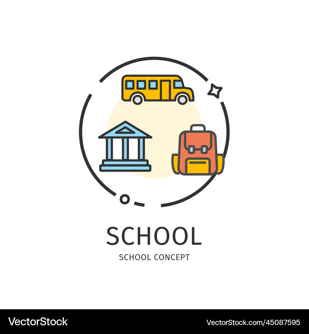 School thin line icon concept Royalty Free Vector Image