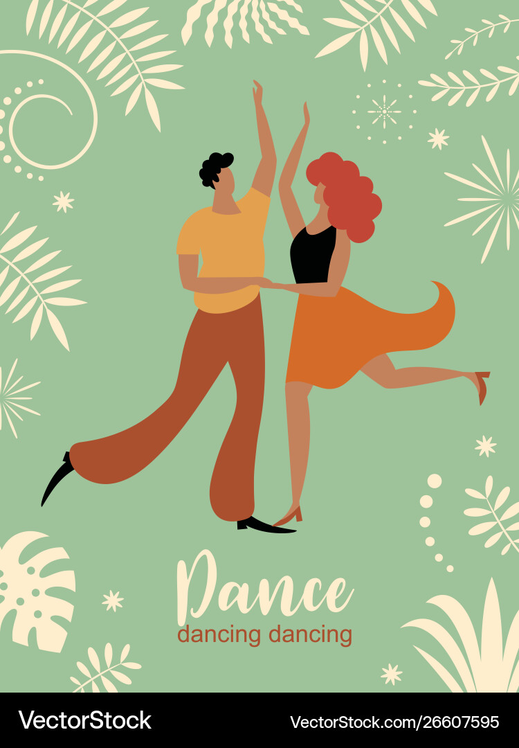 Vertical banner with dancing couple Vertical banner with dancing couple vector image