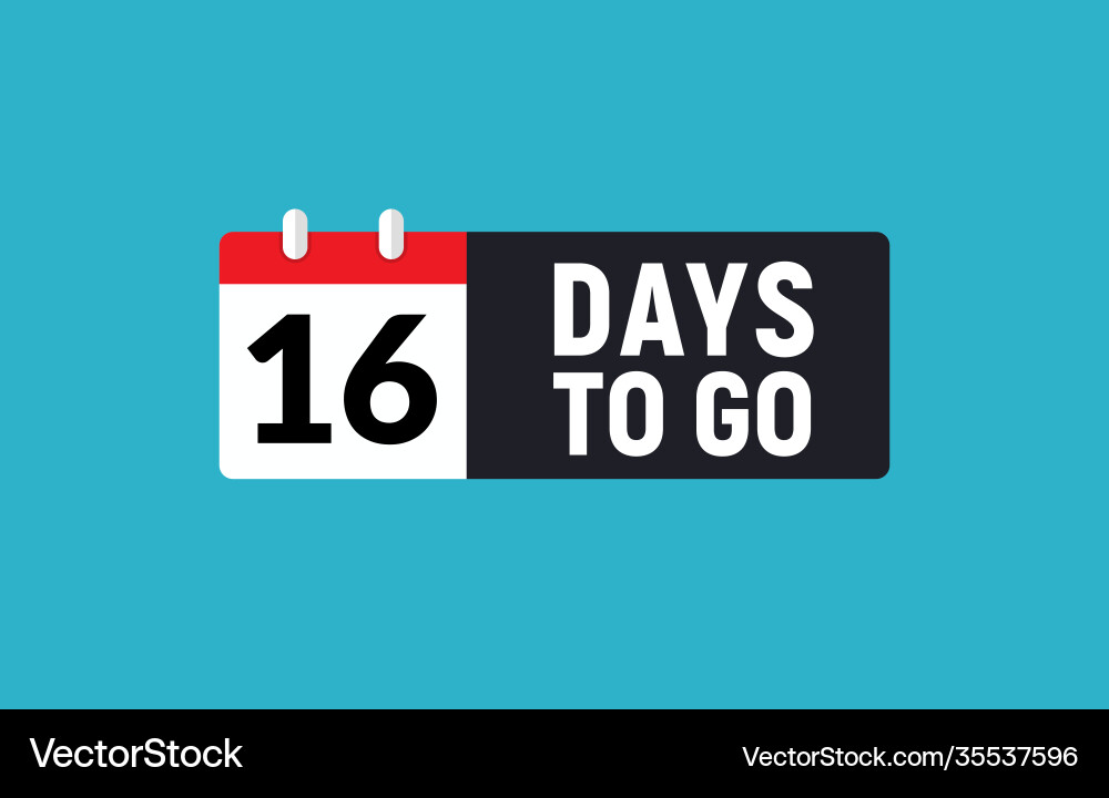 16 Tage zum letzten Countdown-Symbol sechzehn 16 Tage zum letzten Countdown-Symbol sechzehn vektorbild