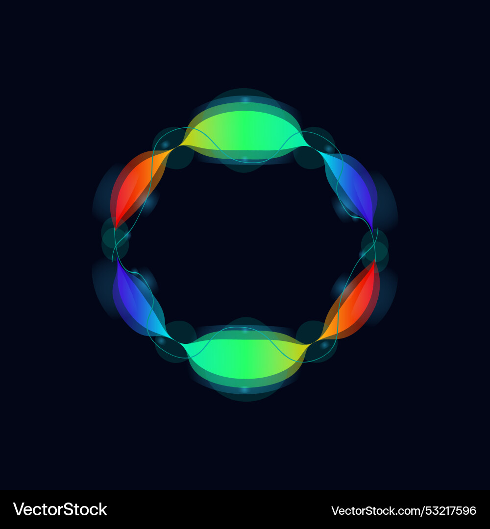 Abstract colorful sound wave element vector image