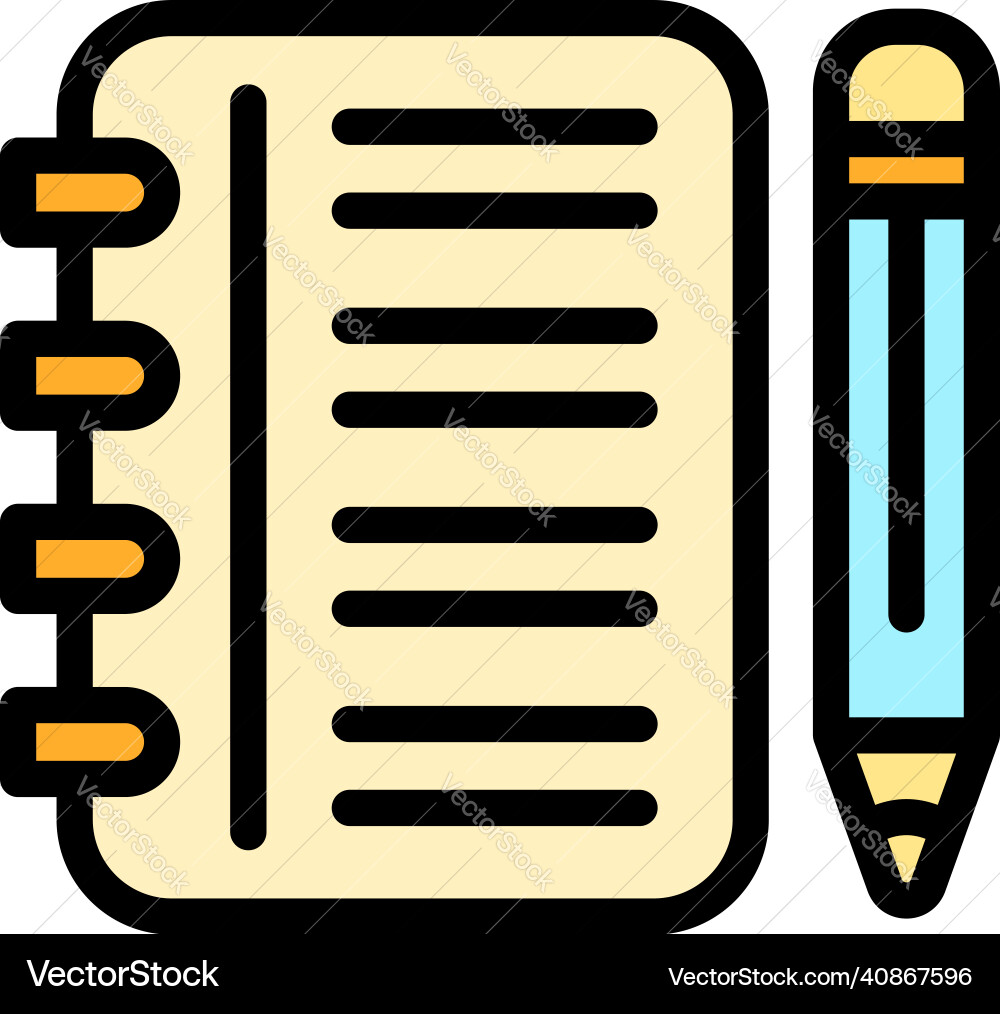 Assignment tools icon color outline Assignment tools icon color outline vector image