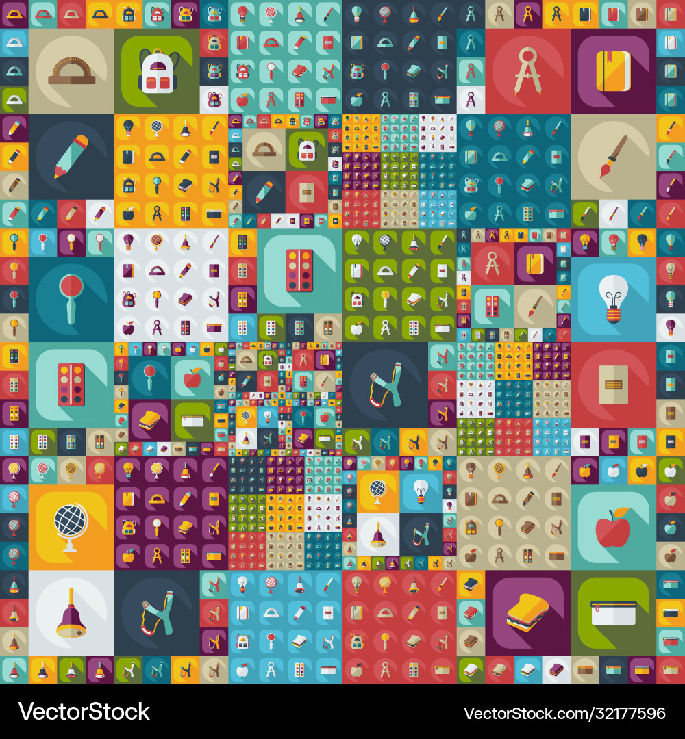 Flat concept set modern design with shadow Vector Image