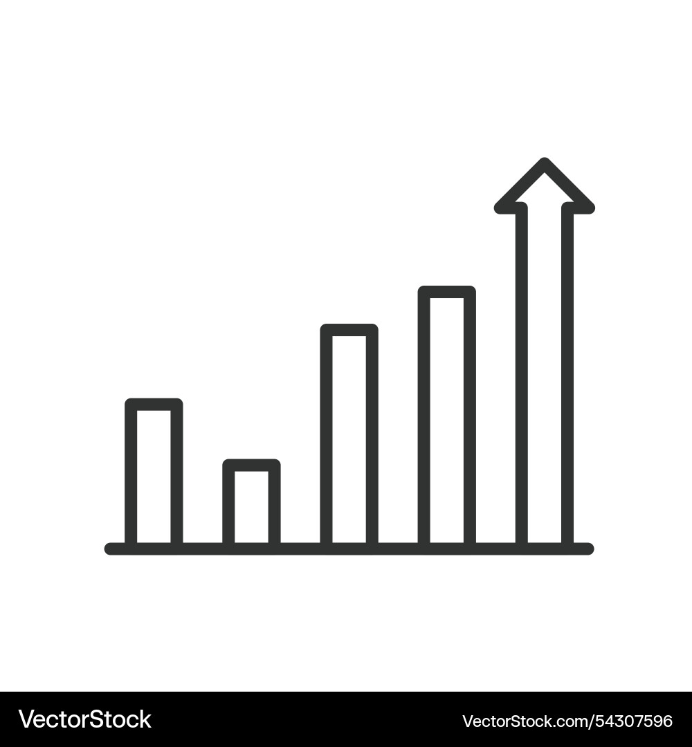 Flecha graph icon in line design Flecha graph icon in line design vector image