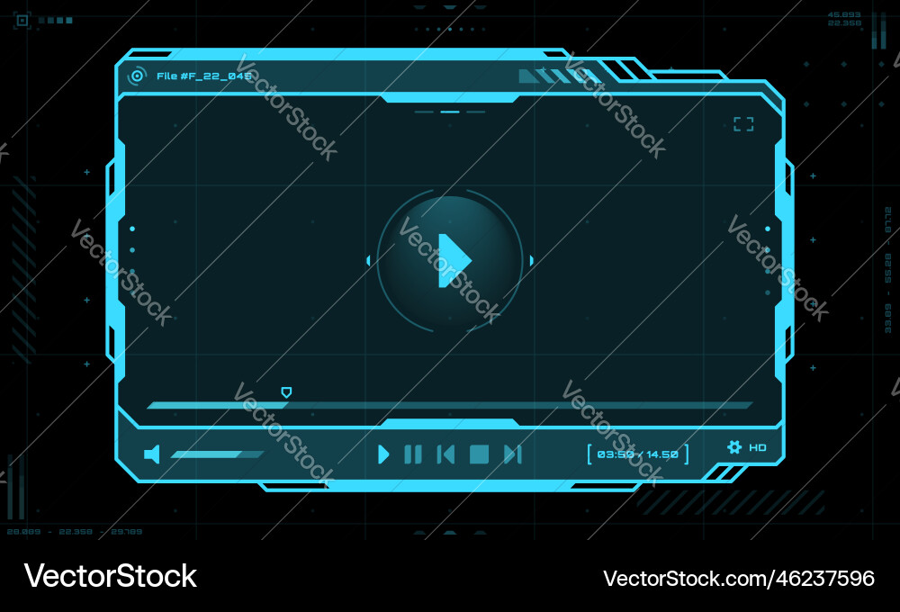 Hud video player screen interface and ui frame Hud video player screen interface and ui frame vector image