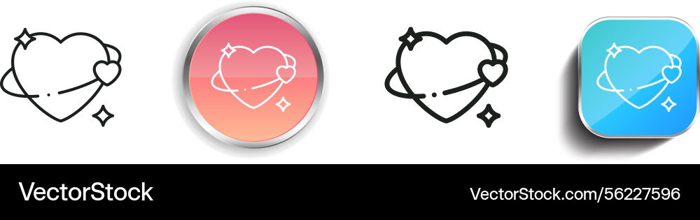 Love icon thin linear regular and button style Love icon thin linear regular and button style Vector Image